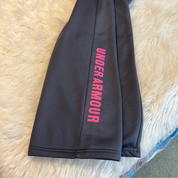 Under Armour Cold Gear Sweatpants Youth XL Dark Gray Pink Straight Leg - Picture 12 of 14